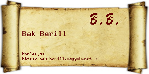 Bak Berill névjegykártya